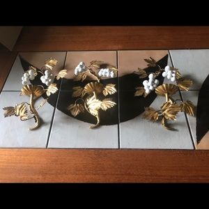 Vintage Italian Tole wall sconces candle holders